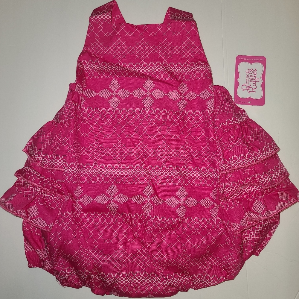 Ricrac & Ruffles pink bubble romper size 18 months NWT